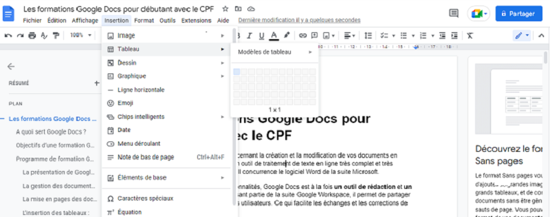 Tableau Google Docs 