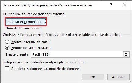 creer un tableau croise dynamique sur Excel source externe figure 2