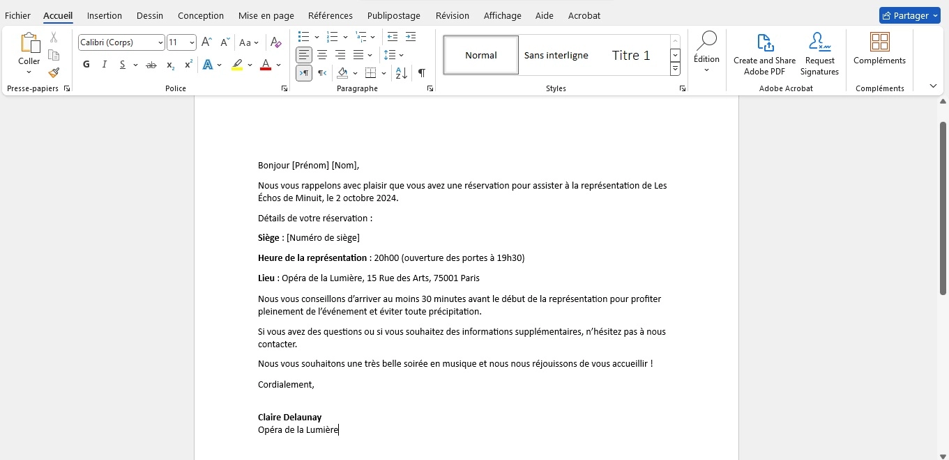 Preparer son document principal sur Word